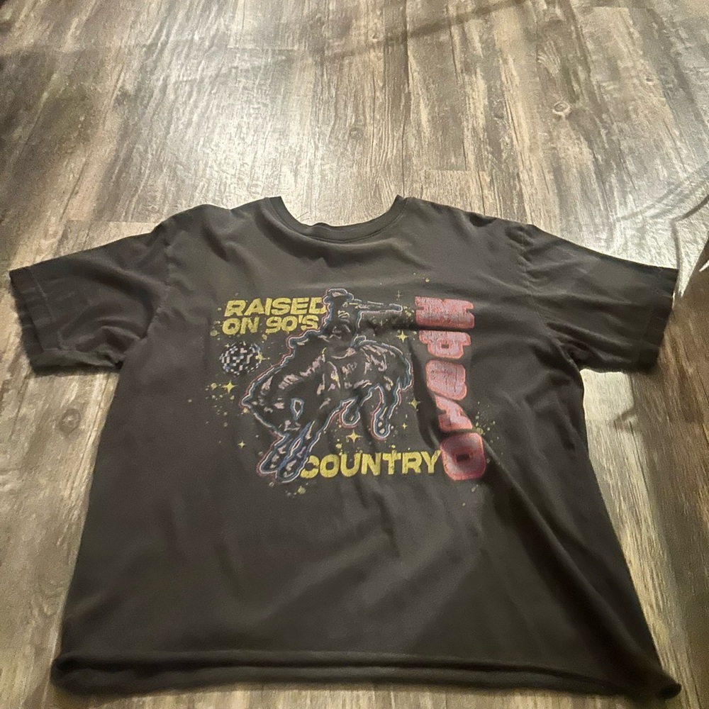 Black Graphic T-Shirt with Rodeo Design